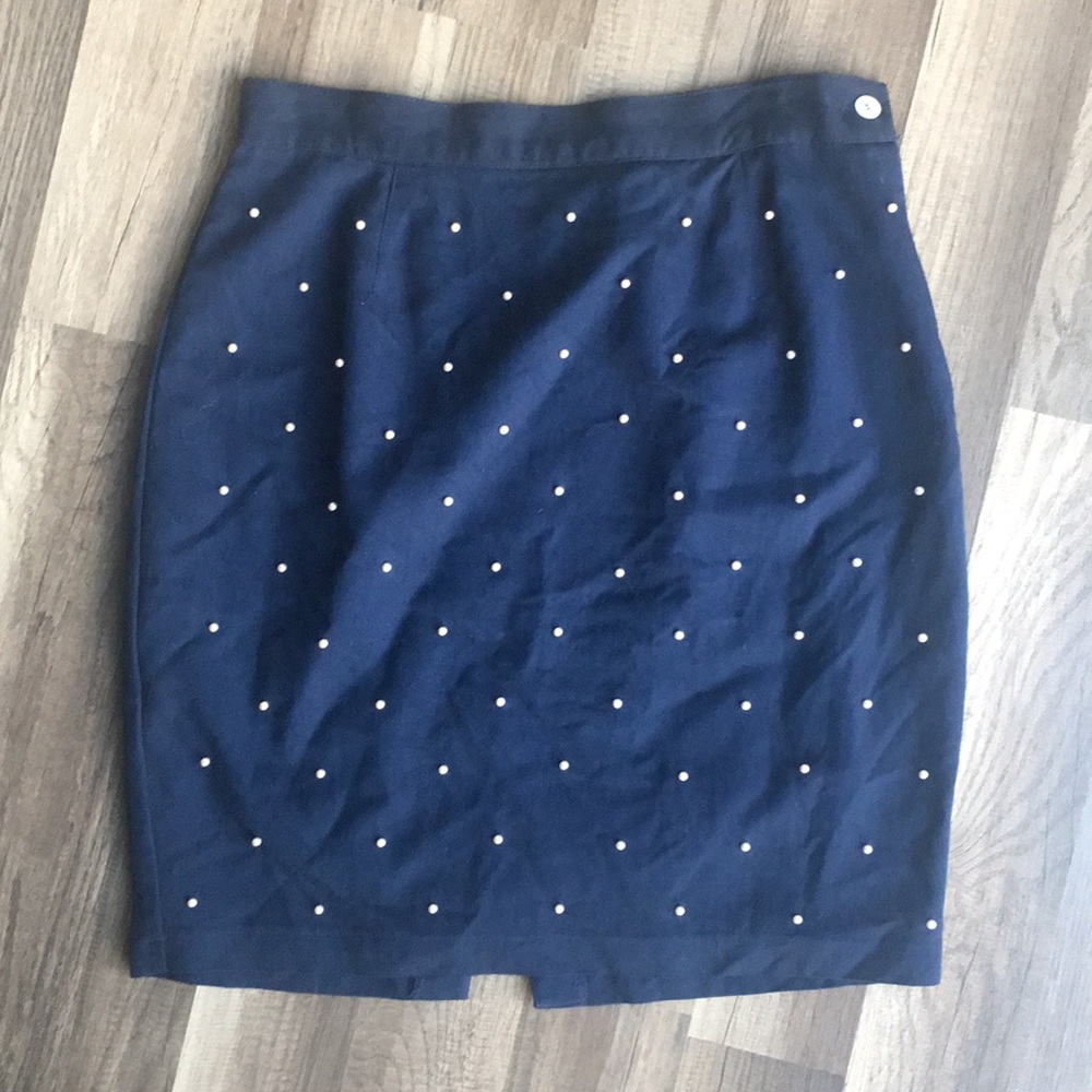 TINA HAGEN vintage Large pearl navy blue skirt